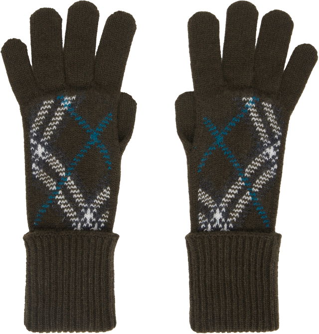 Check Cashmere Blend Gloves