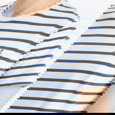 Тениска Polo by Ralph Lauren Stripe Custom Slim Fit T-Shirt Синьо | 710938134009-BLU, 5