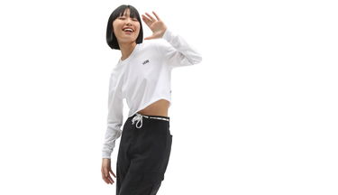Съкратен топ Vans Cropped T-Shirt Бяло | VN0A4OUQWHT, 4