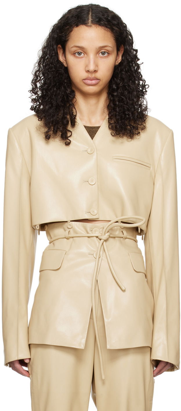 Палта Nanushka Maida Vegan Leather Blazer Бежово | NW24RSJK00872, 0