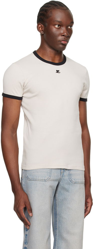 Тениска Courrèges Contrast Trim T-Shirt Бежово | 123JTS020JS0070, 1