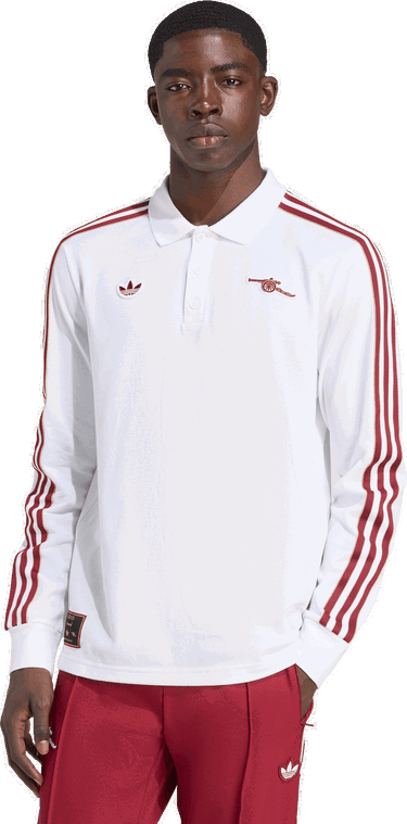 Поло тениска adidas Performance Arsenal Terrace Icons Long Sleeve Polo Бяло | JM9396, 3