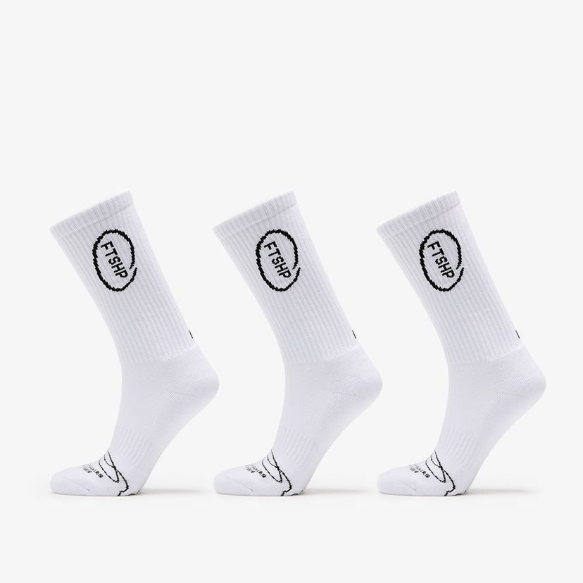 Чорапи Footshop High Crew Socks 3-Pack White Бяло | FTSHP_367