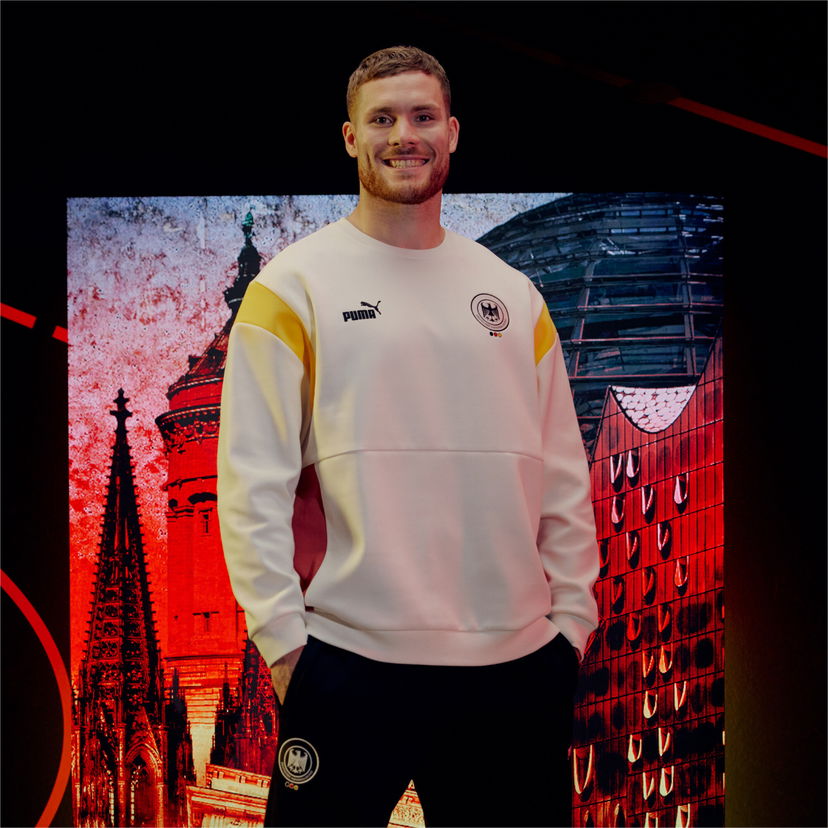 Пуловер Puma German Handball Federation Men's Sweatshirt Бяло | 775866_01