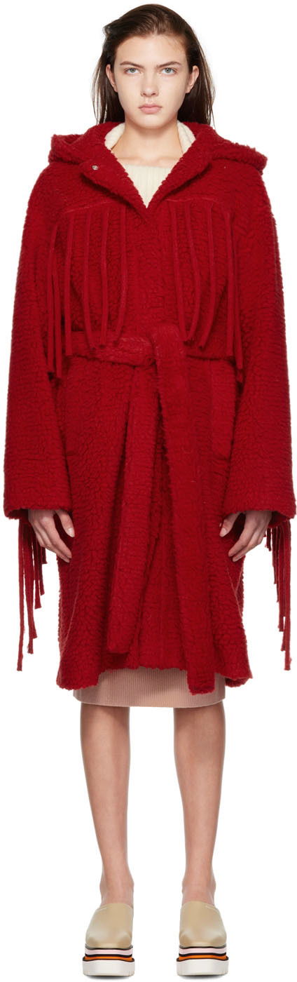 Палта Stella McCartney Stella McCartney Women's Hooded Teddy Coat Червено | 6800063AU606, 0