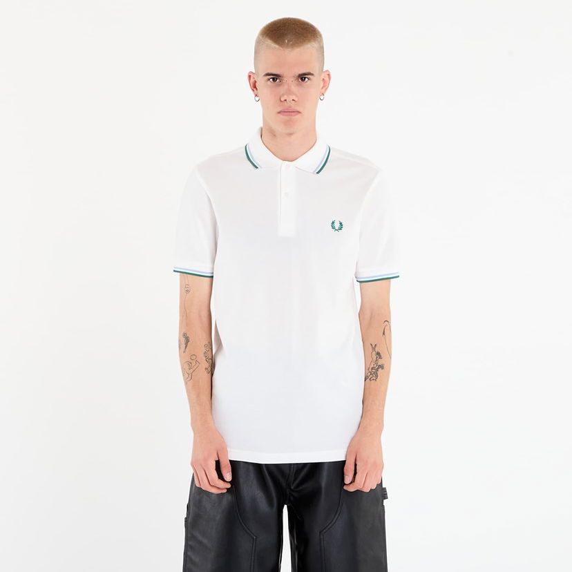 Поло тениска Fred Perry Twin Tipped Shirt Бяло | M3600 Z52