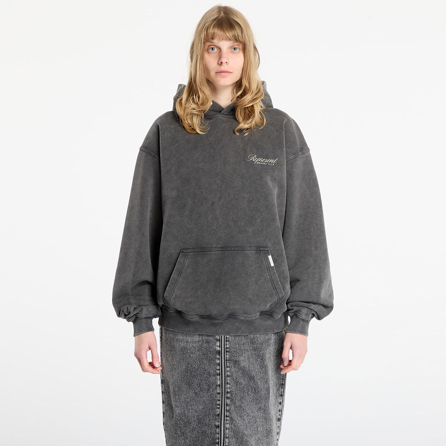 Суитчър Represent Clo Vintage Owners Club Script Hoodie Сиво | OCM41200-47, 0