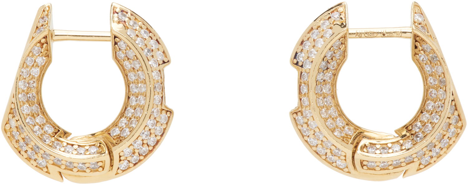 Обеци Burberry Burberry Hollow Pave Earrings Жълто | 8074769, 0