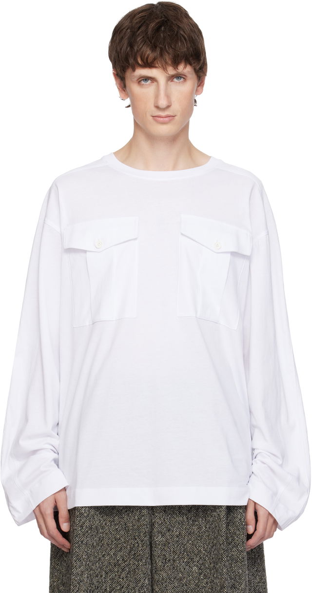 Dries Van Noten Long Sleeve Two Flap Chest Pocket T-shirt