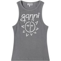 Потник GANNI GANNI Graphic Rib Sun Tank Top Сиво | T3782-490, 1