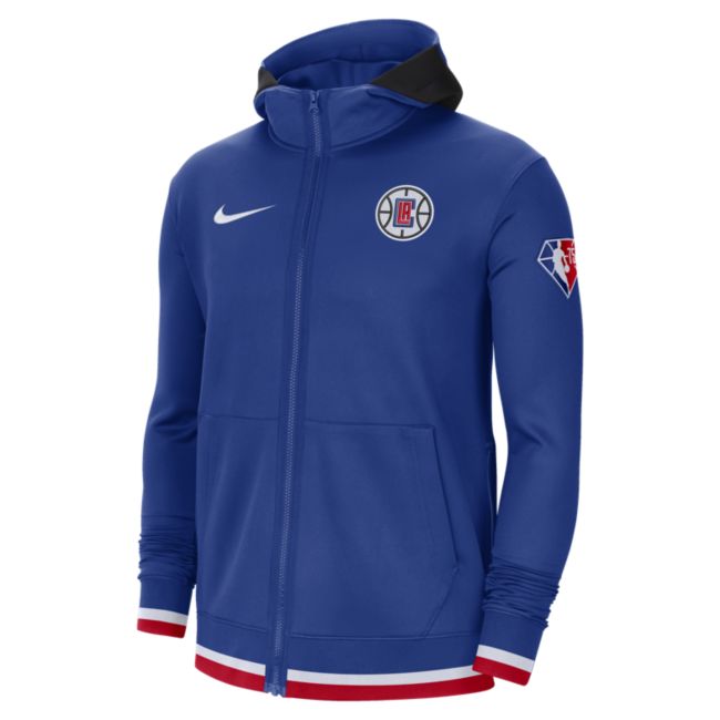 Суитчър Nike LA Clippers Showtime  Dri-FIT NBA Full-Zip Hoodie Синьо | DB1037-495, 0
