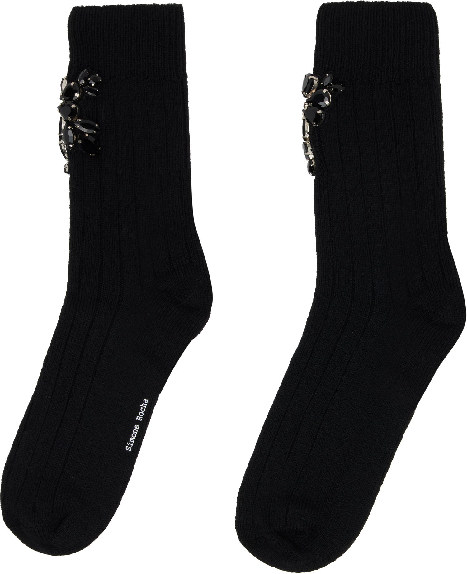 Чорапи Simone Rocha Simone Rocha Embellished Rose Ankle Socks Черно | SOCK66B 0634, 1