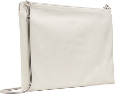 Чанта през рамо Rick Owens Concordians Leather Pouch with Silver-tone Chain Strap Бяло | RR02E1417 LBHH, 2