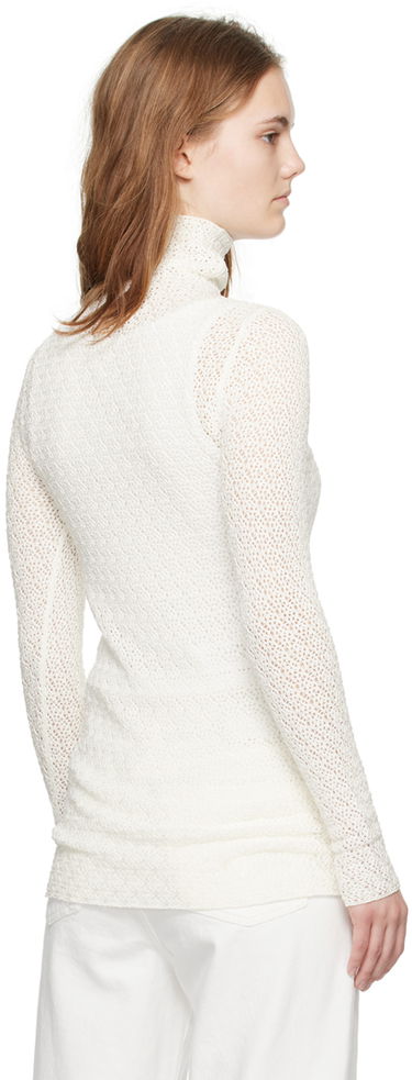 Пуловер TOTEME TOTEME Semi-Sheer Turtleneck Бяло | 242-WRT1776-YA0040, 2