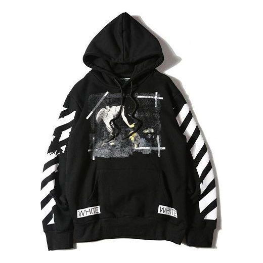 Суитчър Off-White Caravaggio Print Hooded Sweatshirt Черно | OMBB003S160030061088, 0