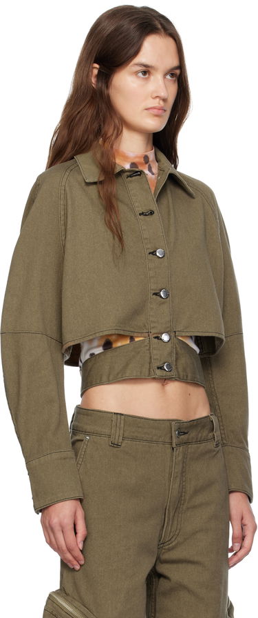 Яке Eckhaus Latta Eckhaus Latta Ellipse Cropped Denim Jacket Зелено | 1121A-EL-PF25-E -, 1