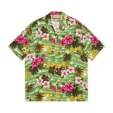 Риза Gucci Printed Bowling Shirt Зелено | 694124 ZAJST 3824, 0
