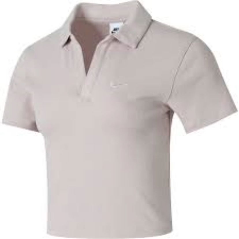 Поло тениска Nike Essential Polo Crop Top Розово | DV7885-019