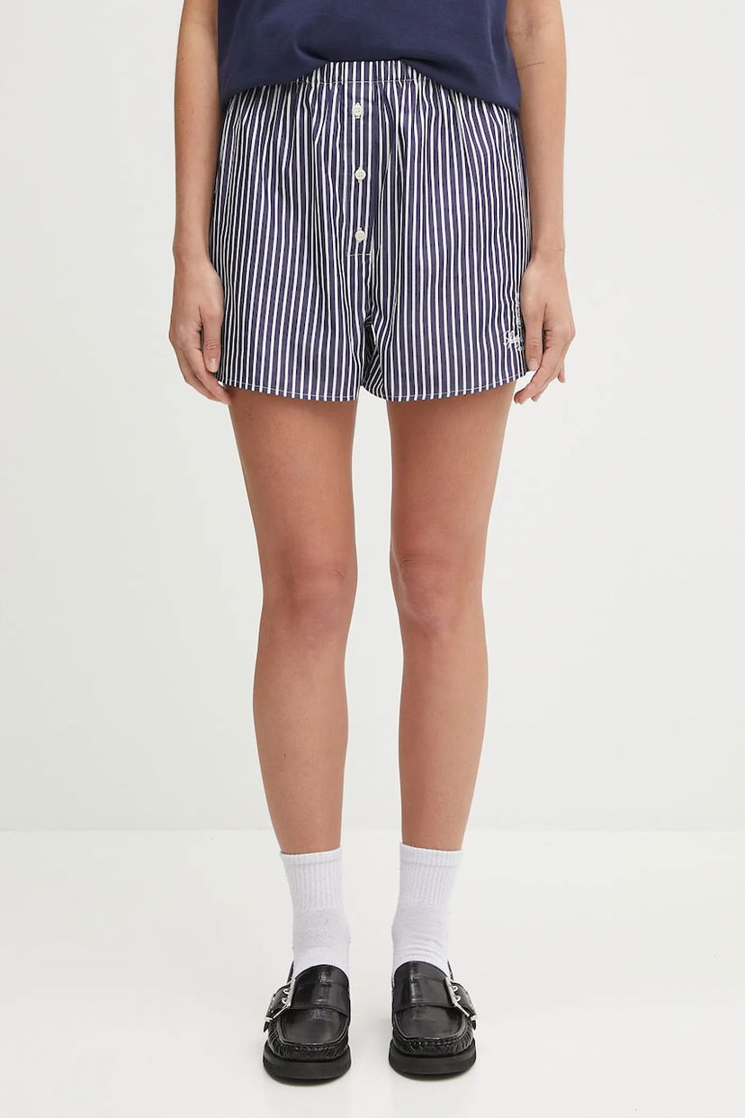Къси панталони Sporty & Rich Sporty & Rich Vendome Mini High Waist Shorts Тъмно синьо | SH035602231ST02