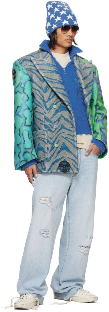 Яке ERL ERL Printed Blazer Зелено | ERL07J032, 3