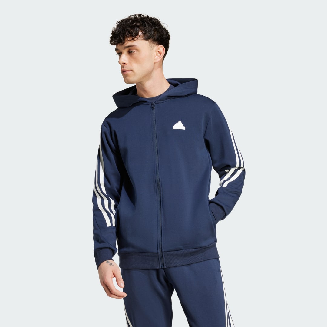 Суитчър adidas Performance Future Icons 3-Stripes Full Zip Hoodie Синьо | IW8568, 0