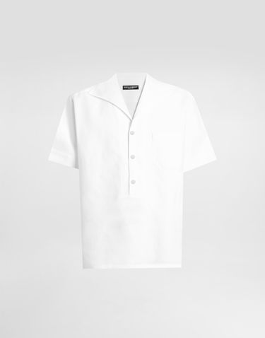 Риза Dolce & Gabbana Dolce & Gabbana Three-Button Linen Resort Shirt Бяло | G5NE3TFU4JBW0800, 0
