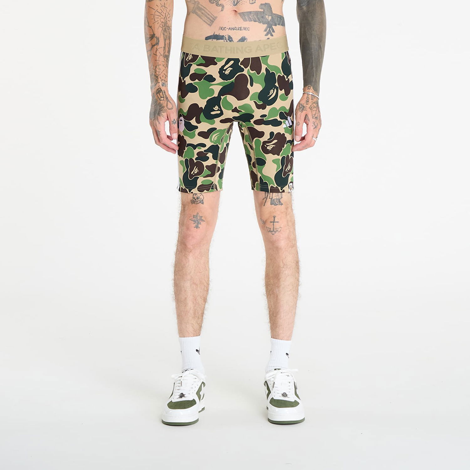 Чорапи adidas Originals adidas x BAPE FB Tights Зелено | KB2206, 0