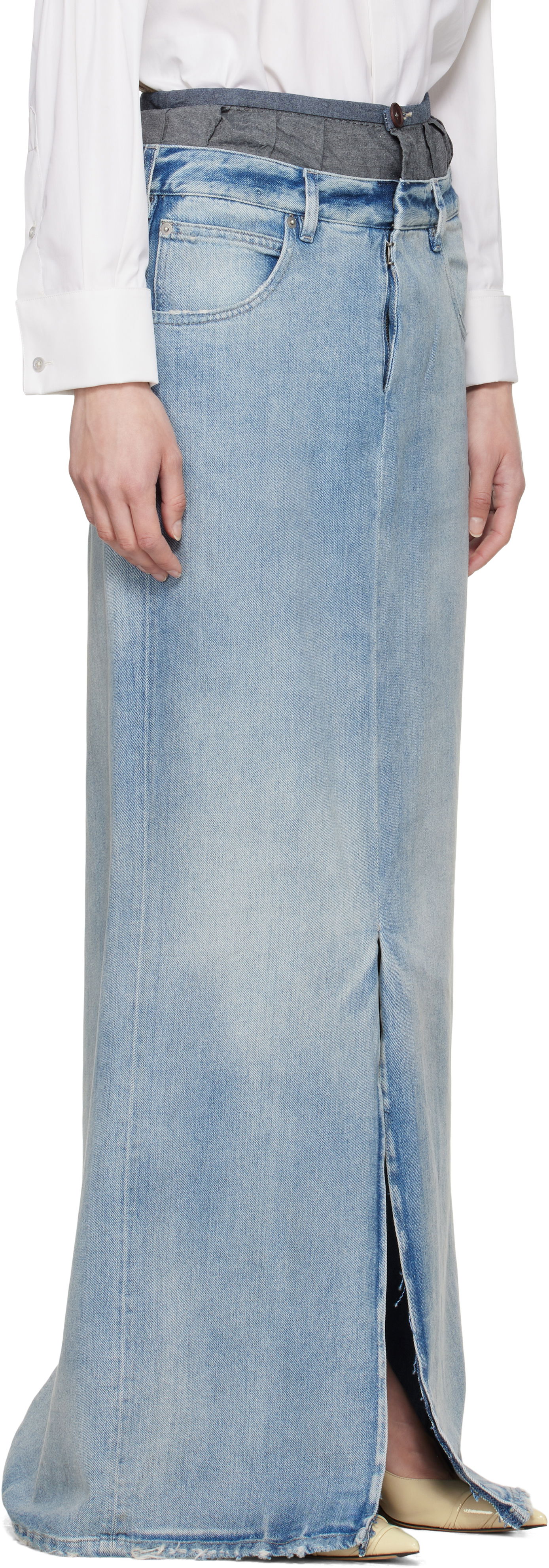 Пола Maison Margiela Maison Margiela Blue 'Anonymity Of The Lining' Denim Maxi Skirt Синьо | S51MI0006 S30383, 1