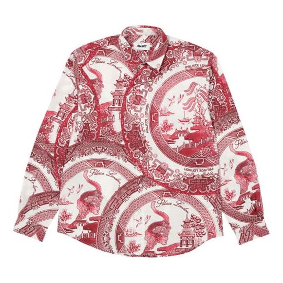 Риза Palace Plate Patterned Button-Down Shirt Червено | P22SHT112