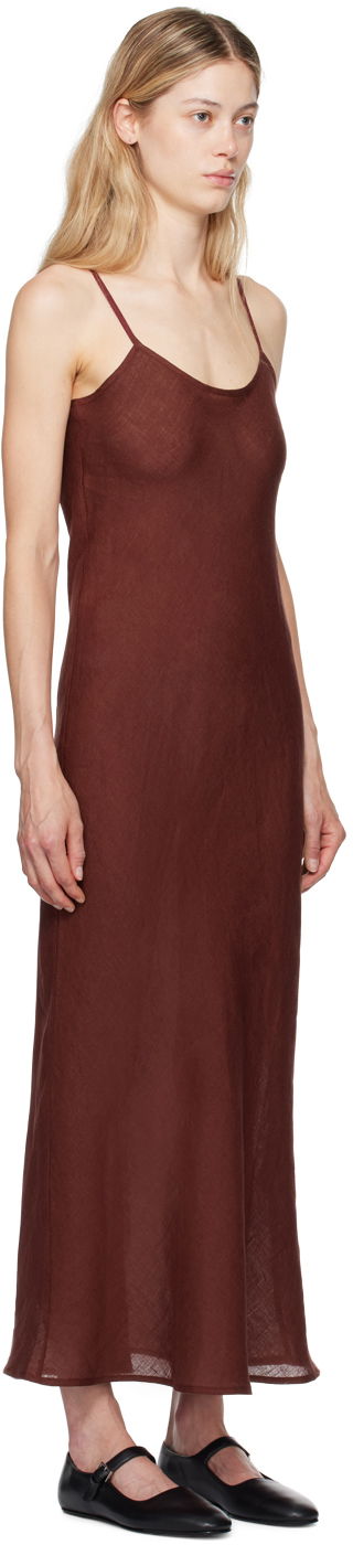 Pокля Baserange Maxi Linen Dress Бургунди | DRDY-LI-AU24, 1