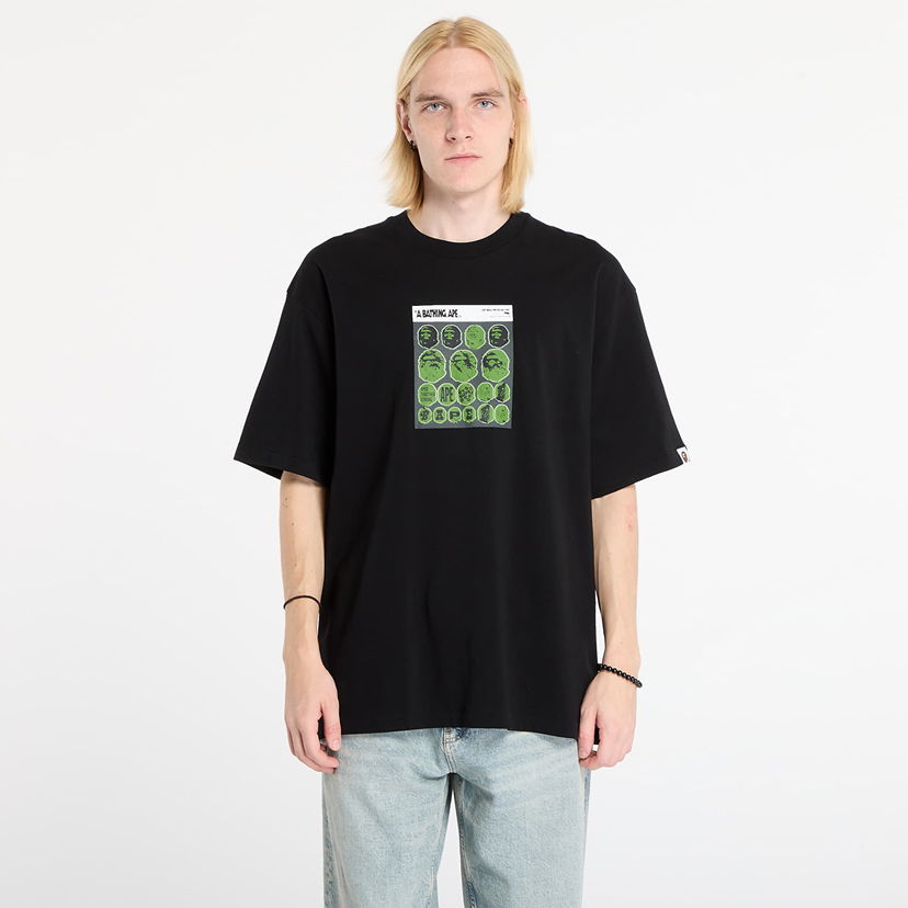 Тениска BAPE Bape Sticker Graphic Relaxed Fit T-Shirt Черно | 001TEL801319MBLK