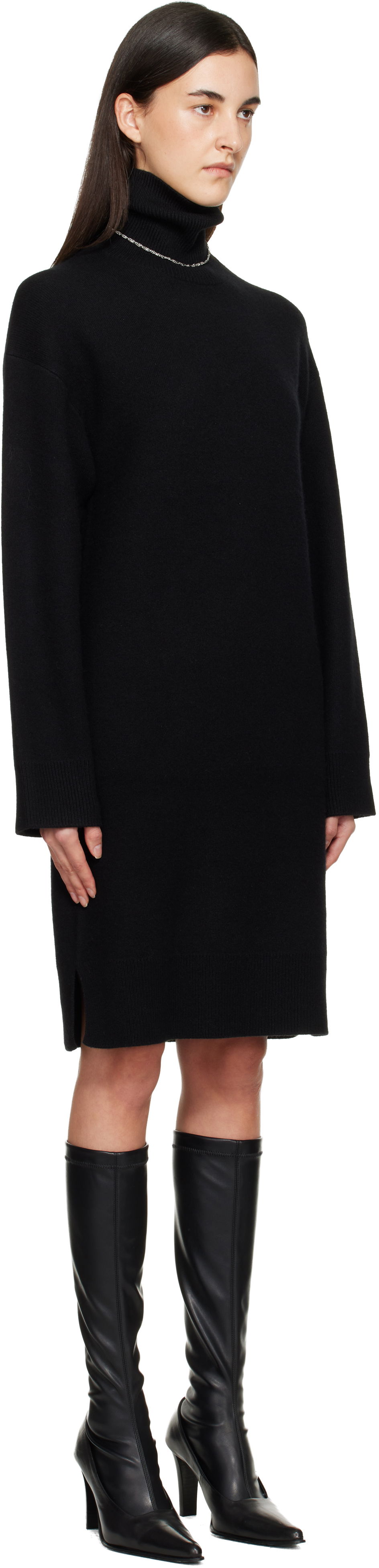 Pокля TOTEME Broad Turtleneck Minidress Черно | 254-WRD0264-YA0126, 1