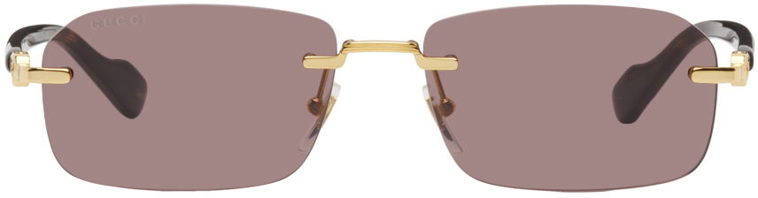 Слънчеви очила Gucci Rectangular Sunglasses Бежово | GG1221S-002, 0