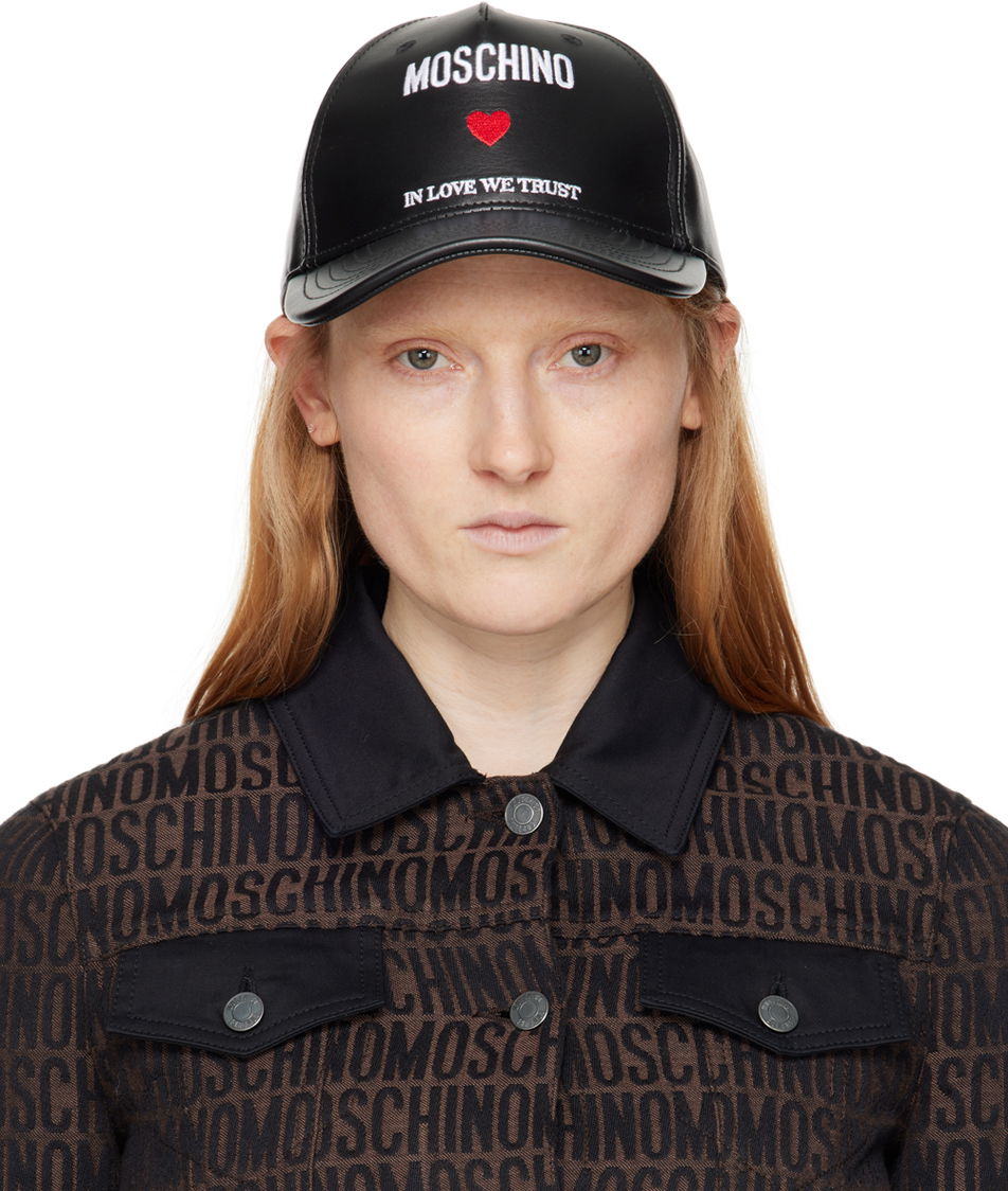 Шапка с козирка Moschino 'In Love We Trust' Black Cap Черно | 9203 8080 A1555, 0