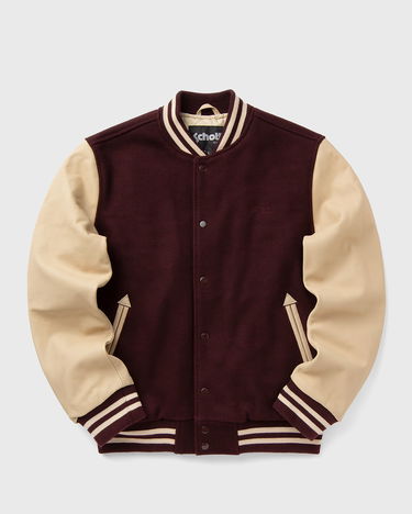 Яке Schott NYC Varsity Jacket Бургунди | LC8705-BORDEAUX-BEIGE, 0