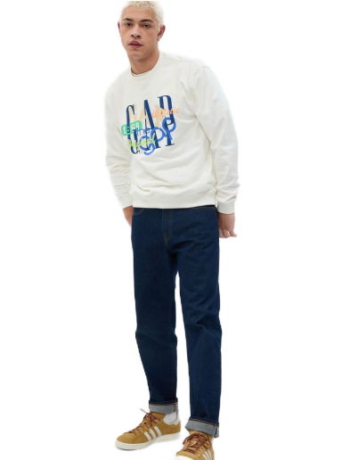 Пуловер GAP Mix Logo Crewneck Бяло | 541619-03