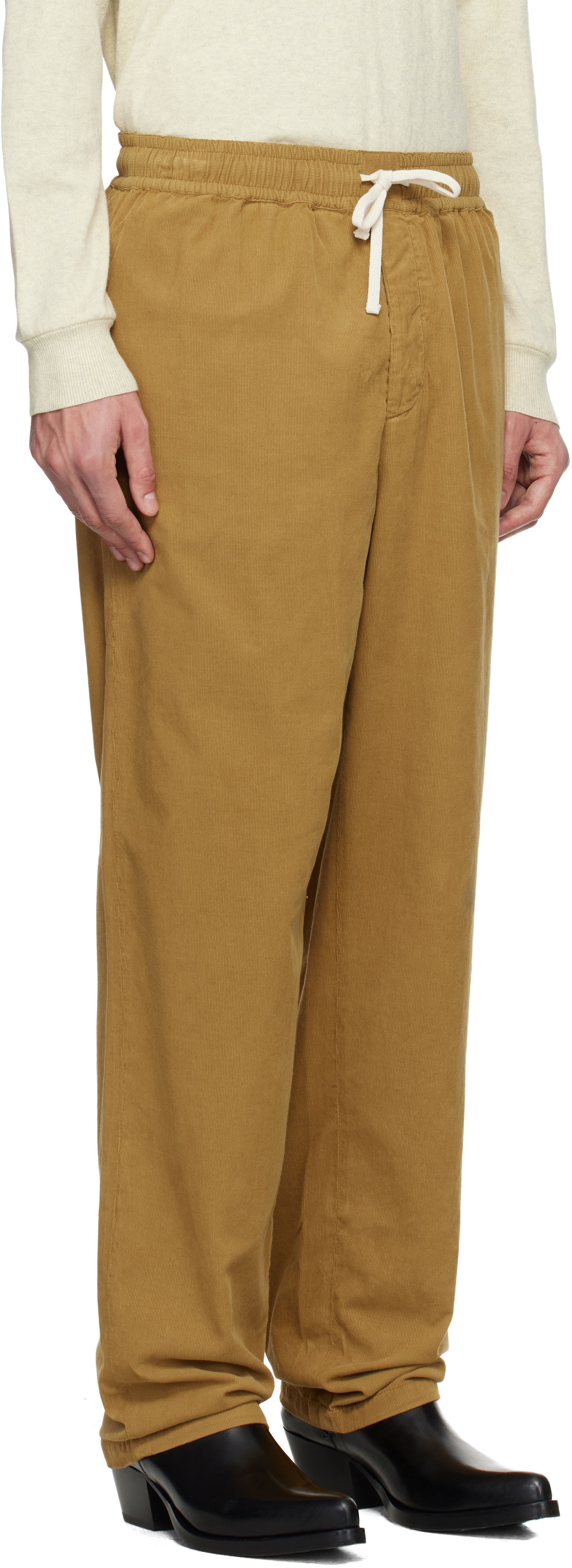 Панталони ISABEL MARANT Nirlen Corduroy Drawstring Trousers Бежово | PA0468HB-C1I10H, 1