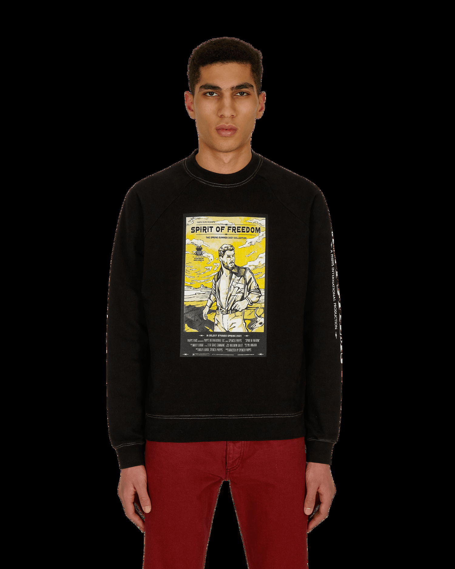 Суитчър PHIPPS Movie Merch Crewneck Sweatshirt Черно | PHSS21N02-1J001 BLACK, 1