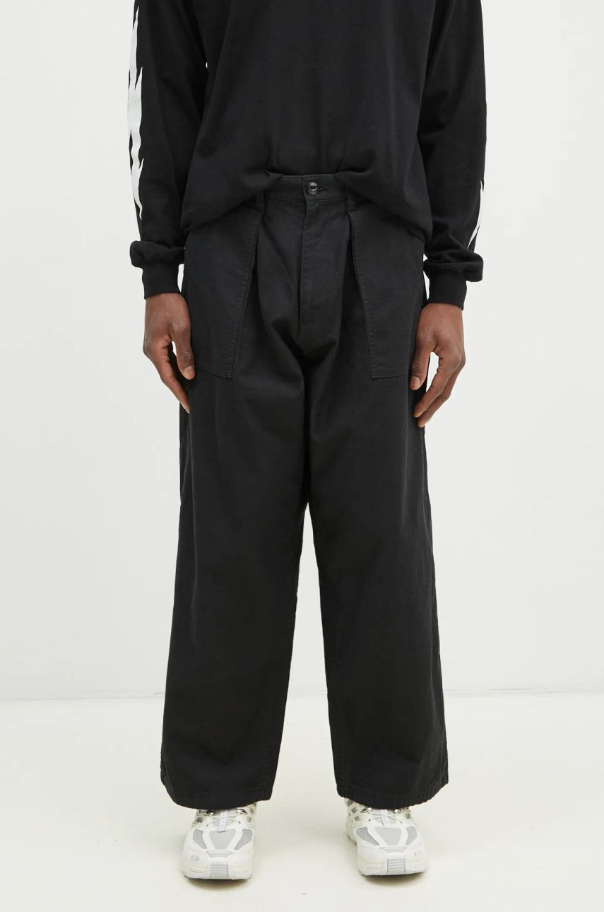 Карго панталони Neighborhood NEIGHBORHOOD Cotton Pleated Trousers Черно | 242AQNH.PTM02, 0