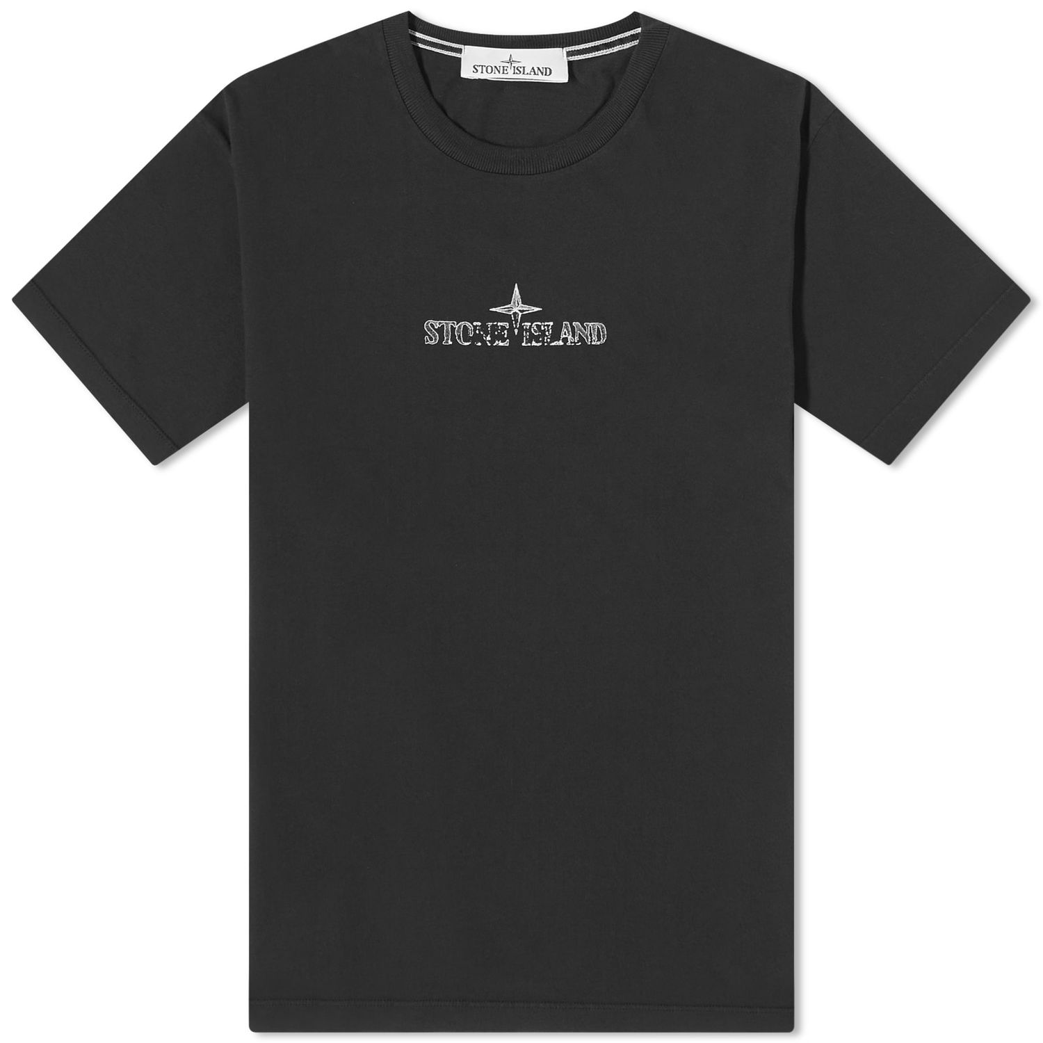 Тениска Stone Island Stamp Centre Logo T-Shirt Черно | 79152NS81-V0029, 0