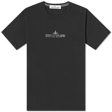 Тениска Stone Island Stamp Centre Logo T-Shirt Черно | 79152NS81-V0029, 0