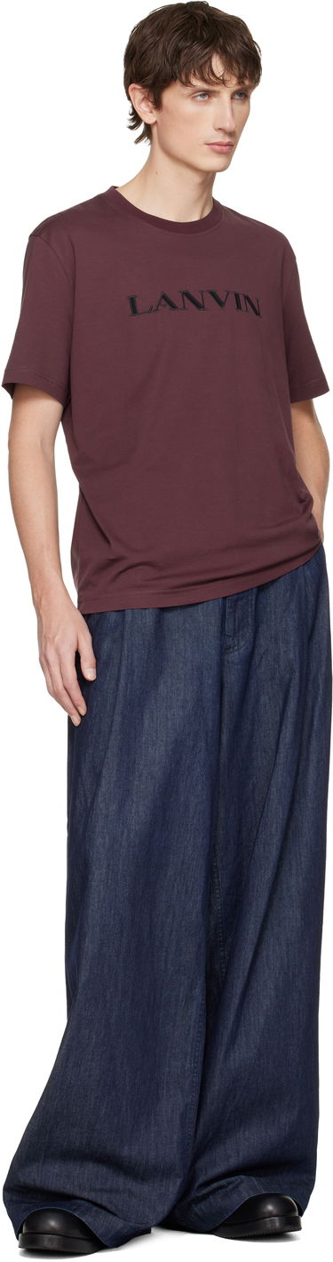 Тениска LANVIN Embroidered 'Lanvin' Cotton T-shirt Бургунди | RM-TS0012-J300-H25, 3
