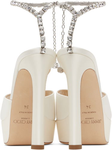 Кецове и обувки Jimmy Choo Jimmy Choo Saeda 125 Heeled Sandals Бяло | SAEDA SANDAL 125, 1