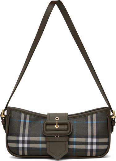 Чанта през рамо Burberry Burberry Check and Leather Sling Bag Кафяво | 8108527, 0