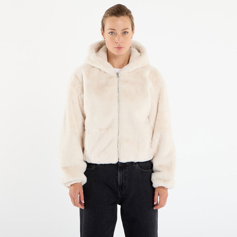 Суитчър Urban Classics Full Zip Faux Fur Hoodie Бежово | TB7934-02903