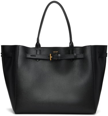 Голяма пазарска чанта Tom Ford Tom Ford Grain Leather Large Tote Черно | L1823-LCL429X, 0