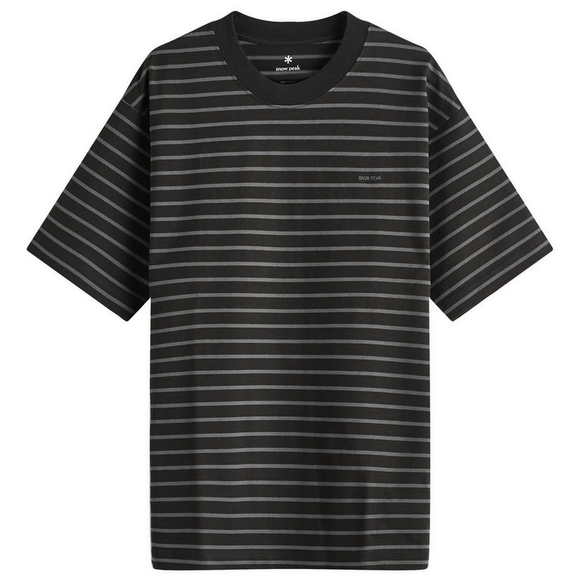 Тениска Snow Peak Border Pocket T-Shirt Heavyweight Stripe Large Черно | TS-24AU201-BGS