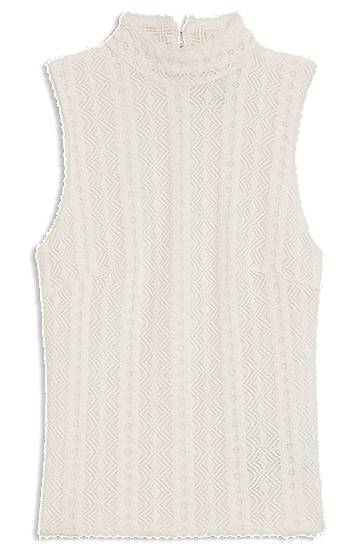 Потник BOSS Textured Mock Neck Sleeveless Top Бяло | 50543556