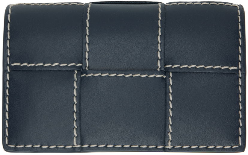 Портфейл Bottega Veneta Navy Cassette Business Card Case Wallet Тъмно синьо | 679849 V39K2 3330