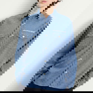 Риза Human Made Chambray Shirt Синьо | HM30SH003-BLU, 5